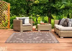 Terrace Outdoor Dragonfly Taupe Rug