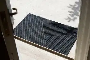 Dune Sculpted Scraper Stripes Dark Grey Rug