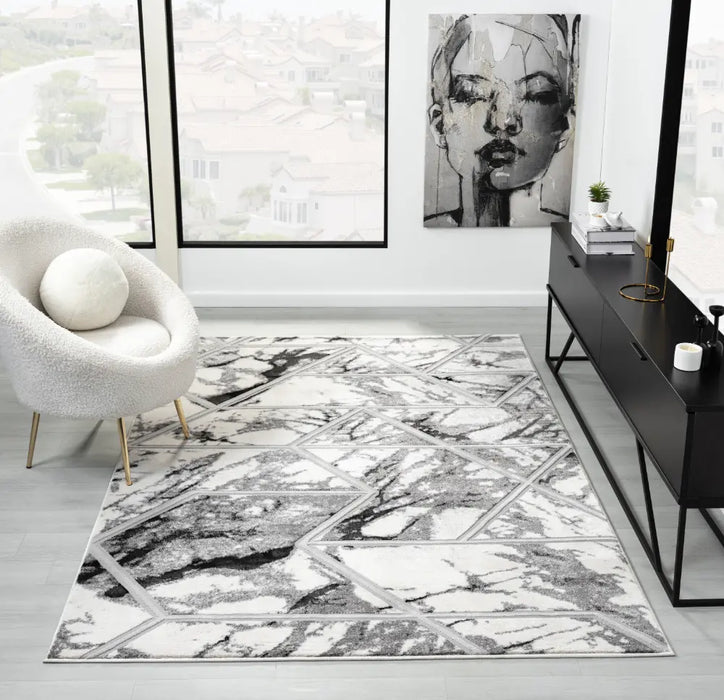 Bianco 0224RA Cream Silver Rug