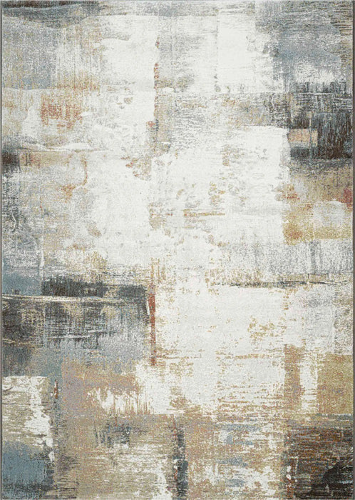 Mastercraft galleria 063 0723 9290 Grey, Ivory, Multicoloured Living Room Moroccan Rug.