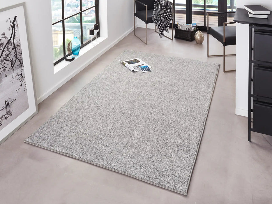 Hanse Home pure 102615 grey Grey Living Room Rug.
