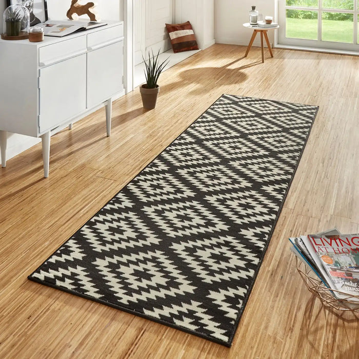 Hanse Home basic nordic black Black Living Room Geometric Rug.
