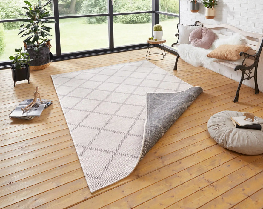 NorthRugs twin supreme corsica grey cream Grey, Cream Living Room Striped Rug.