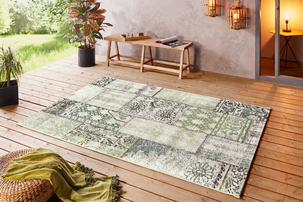 NorthRugs beach symi green Green, Ivory, Multicoloured Living Room Rug.