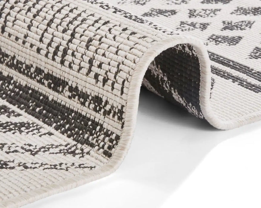 NorthRugs twin supreme biri black cream Black, Cream Living Room Striped Rug.