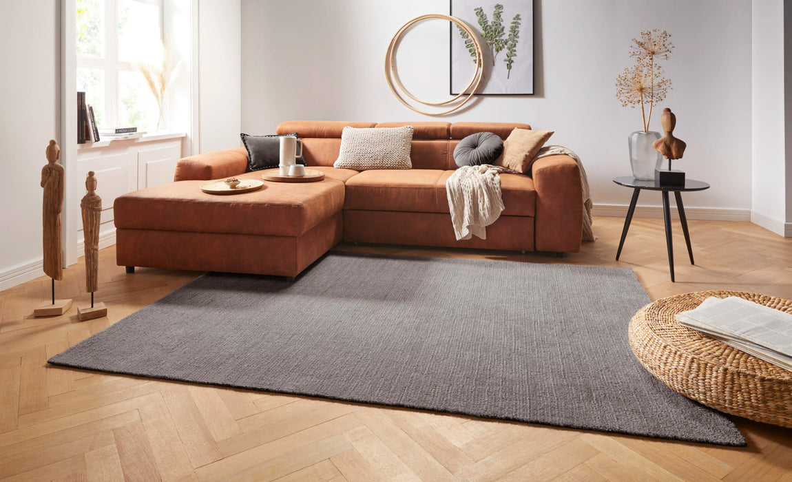 Mint Rugs cloud cloud dark grey Grey Living Room Flat Weave Rug.
