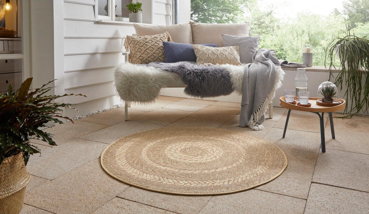 NorthRugs forest almendro beige brown Brown, Beige Living Room Rug.