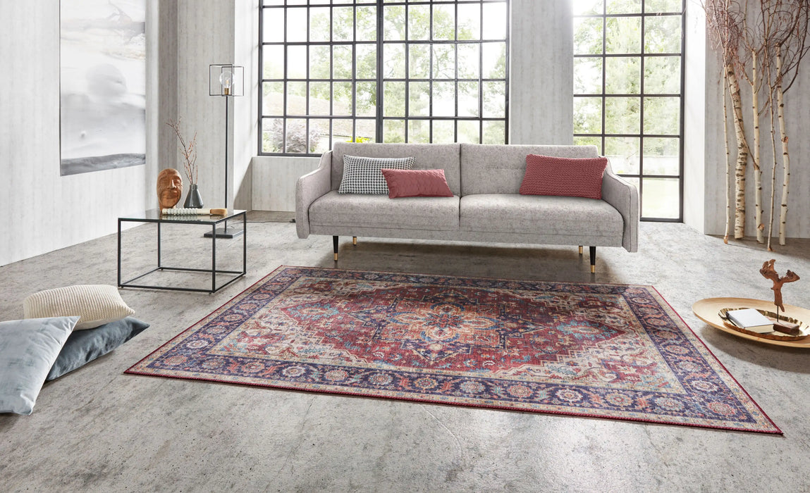 Nouristan asmar anthea plum Multicoloured Living Room Moroccan Rug.