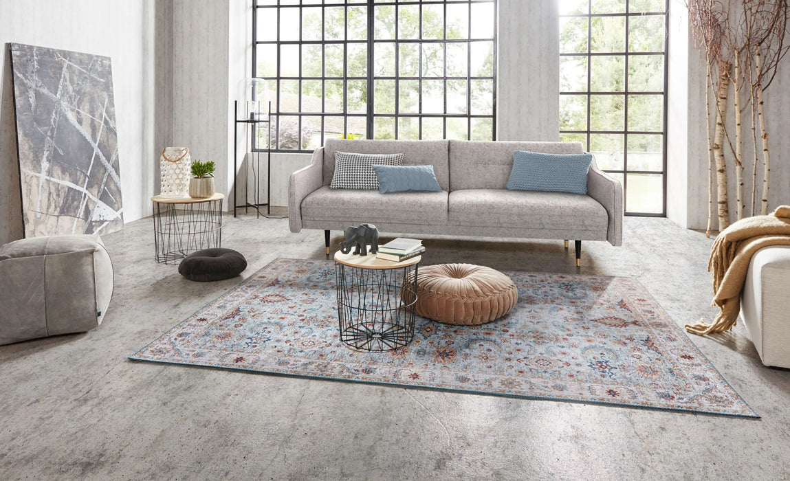 Nouristan asmar vivana heaven blue Blue, Multicoloured Living Room Moroccan Rug.