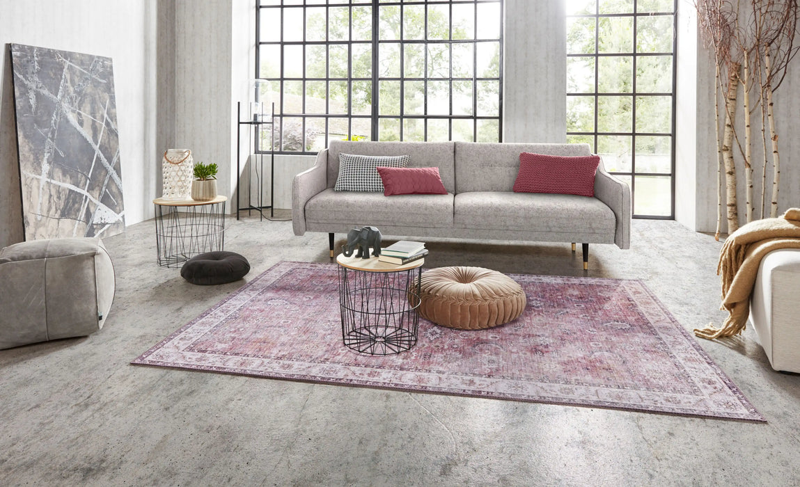 Nouristan asmar vivana raspberry Pink Living Room Moroccan Rug.