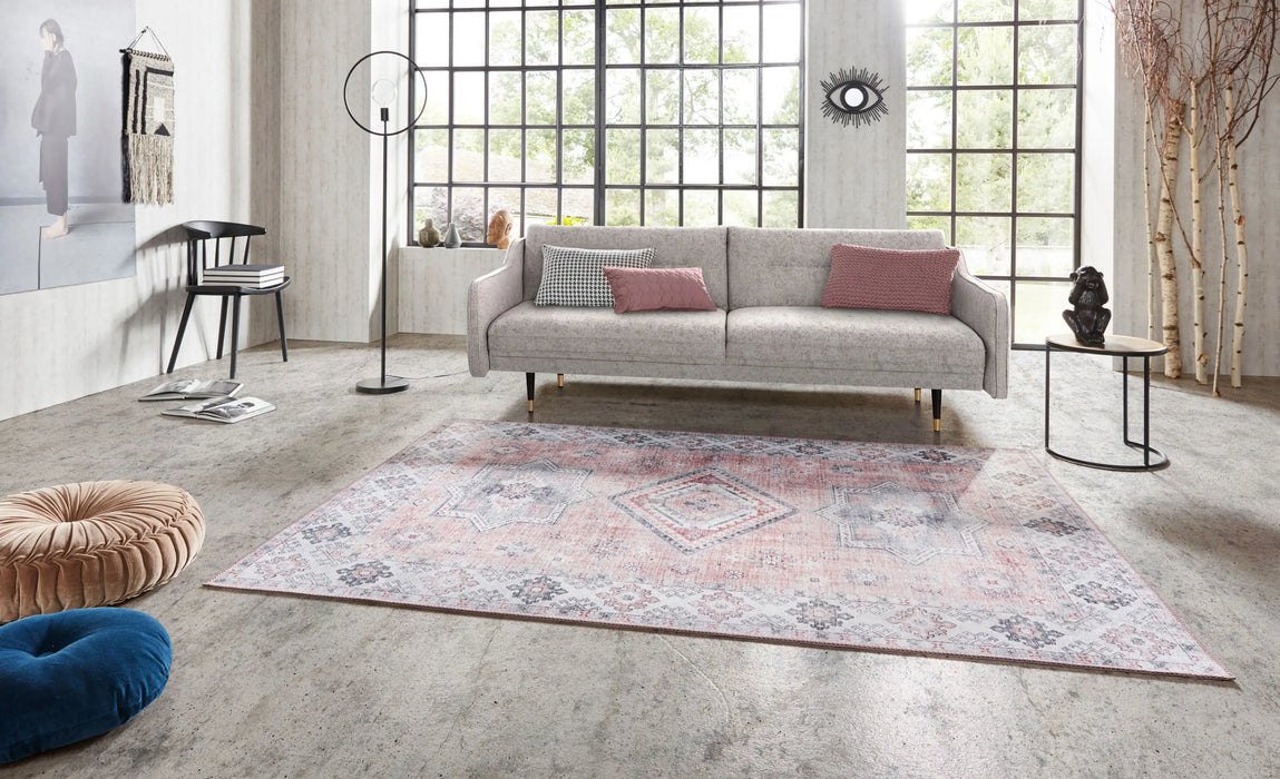 Nouristan asmar gratia old pink Pink Living Room Moroccan Rug.