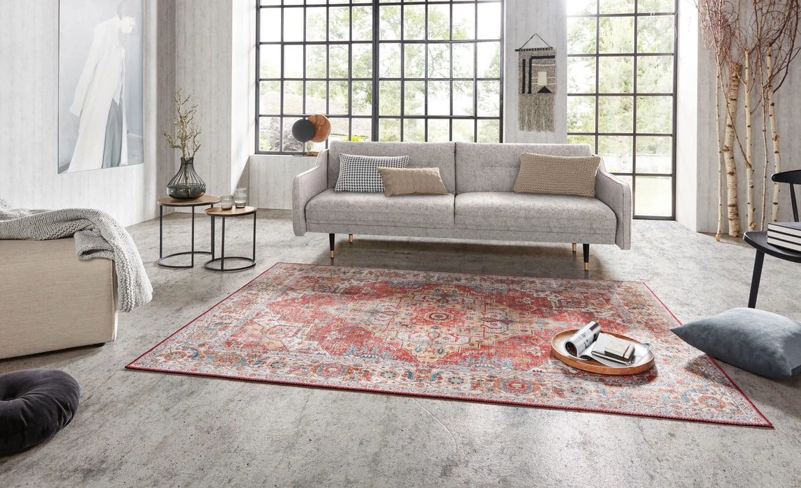 Nouristan asmar sylla brick red Red Living Room Moroccan Rug.