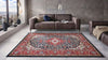 Nouristan mirkan isfahan navy Blue, Multicoloured, Red, Navy Living Room Moroccan Rug.