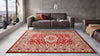 Nouristan mirkan tabriz red Red Living Room Moroccan Rug.