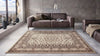 Nouristan mirkan tabriz beige Beige Living Room Moroccan Rug.