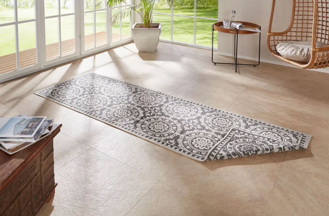 NorthRugs twin supreme jardin grey cream Grey Living Room Striped Rug.