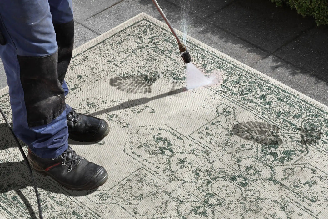 NorthRugs twin supreme borbon green cream Green Living Room Striped Rug.