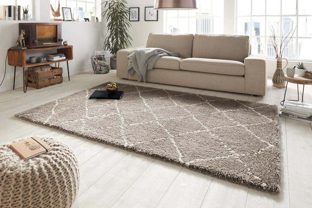Mint Rugs allure hash beige cream Beige, Ivory, Multicoloured Living Room Rug.