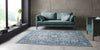 Nouristan mirkan isfahan sky blue Blue Living Room Moroccan Rug.