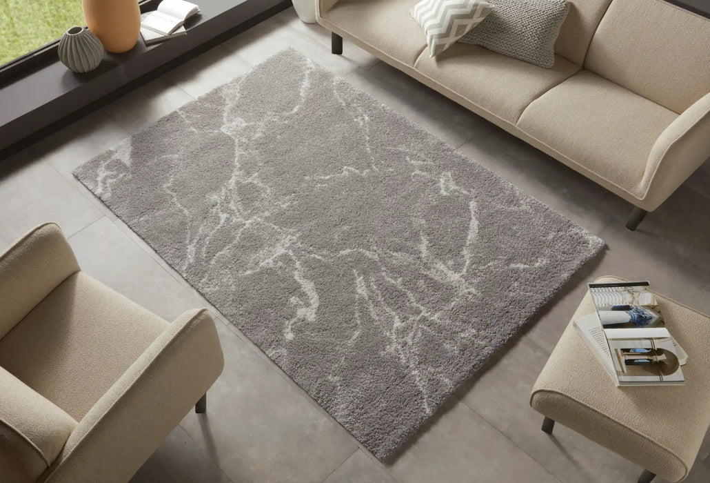 Mint Rugs nomadic hh 104891 grey cream Grey, Cream Living Room Moroccan Rug.