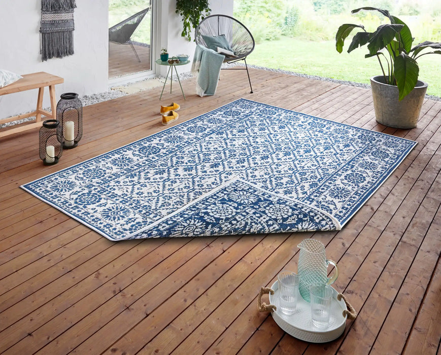 NorthRugs twin curacao ocean Blue Living Room Rug.