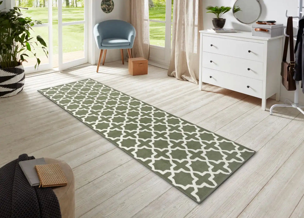 Hanse Home basic glam green Green Living Room Geometric Rug.
