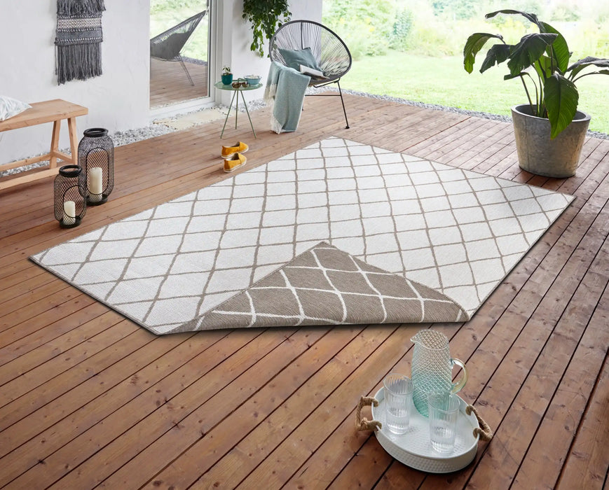 NorthRugs twin malaga linen Brown, Ivory Living Room Rug.