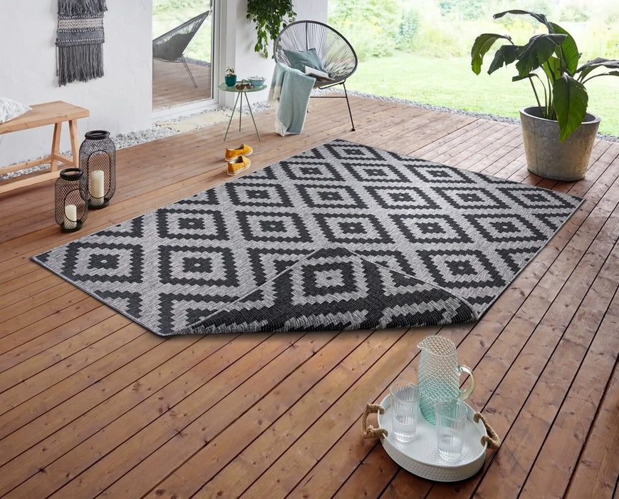 NorthRugs twin malta night silver Grey Living Room Rug.