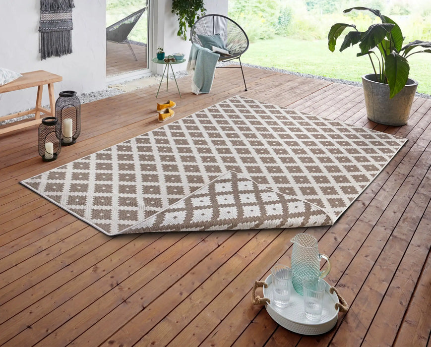 NorthRugs twin nizza linen Brown, Ivory Living Room Rug.