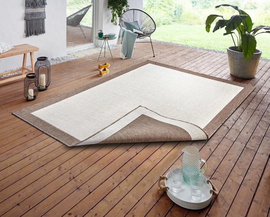 NorthRugs twin panama linen Brown, Ivory Living Room Rug.