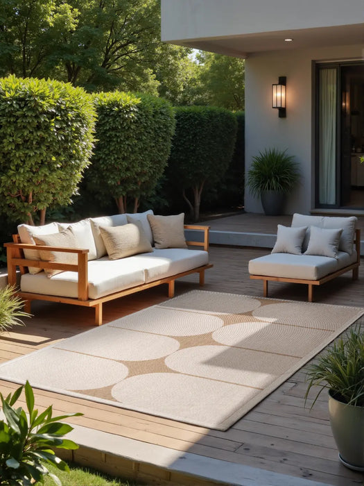 Duet 106245 Jute White Indoor / Outdoor Reversible