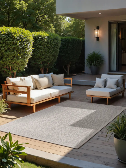 Duet 106249 White Grey Indoor / Outdoor Reversible