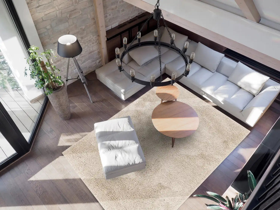 Asiatic ritchie beige Beige Living Room Shaggy Rug.
