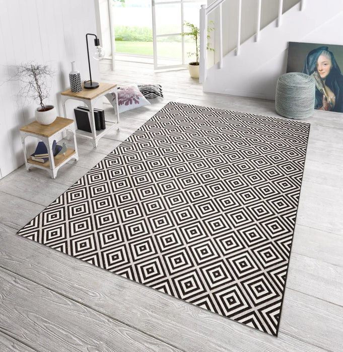 NorthRugs meadow karo black Black Living Room Striped Rug.