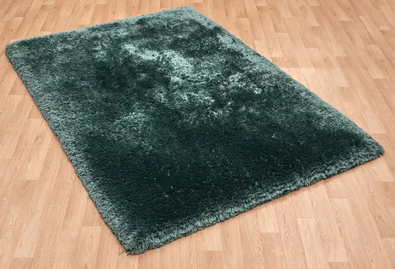 Asiatic plush petrol Green Living Room Shaggy Rug.