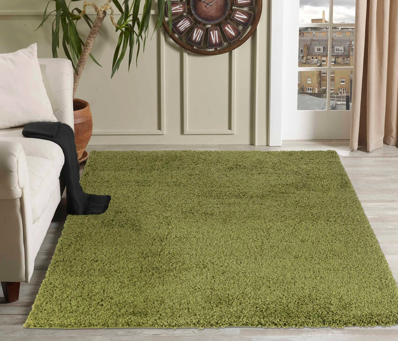 Serdim Rugs oxford 912 green Green Living Room Shaggy Rug.