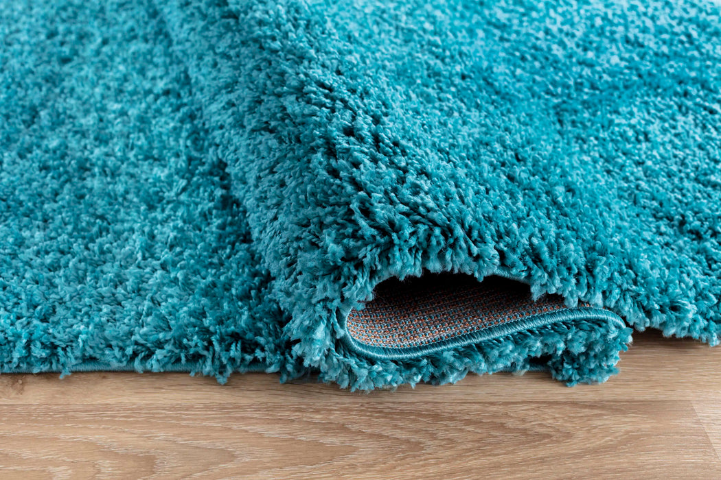 Serdim Rugs oxford 912 teal Blue, Teal Living Room Shaggy Rug.