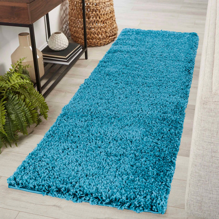Serdim Rugs oxford 912 teal Blue, Teal Living Room Shaggy Rug.