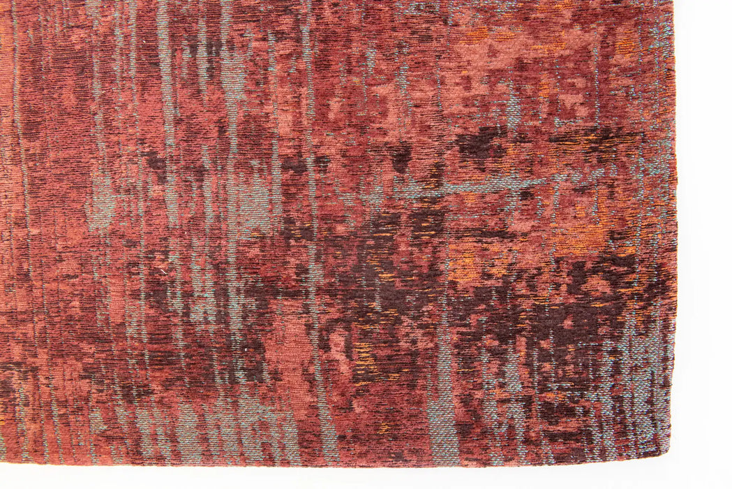 Louis de Poortere atlantic streaks 9125 nassau rose Multicoloured, Red Living Room Flat Weave Rug.