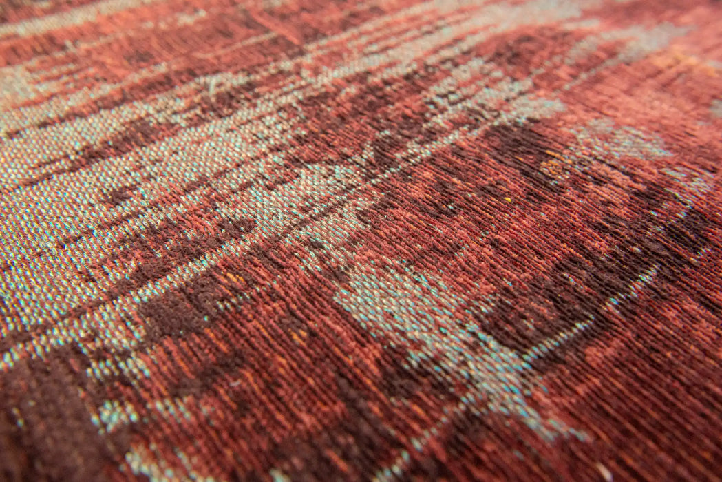 Louis de Poortere atlantic streaks 9125 nassau rose Multicoloured, Red Living Room Flat Weave Rug.