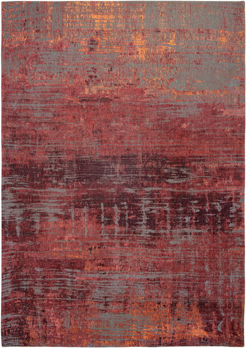 Louis de Poortere atlantic streaks 9125 nassau rose Multicoloured, Red Living Room Flat Weave Rug.
