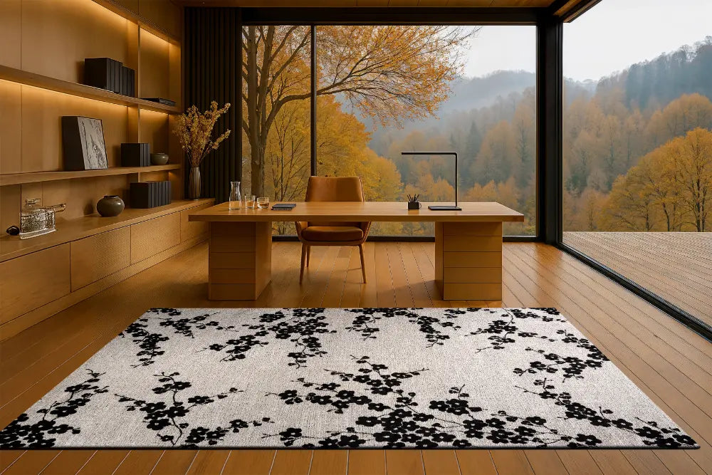 Sakura Night Snow 9835 Washable Rug