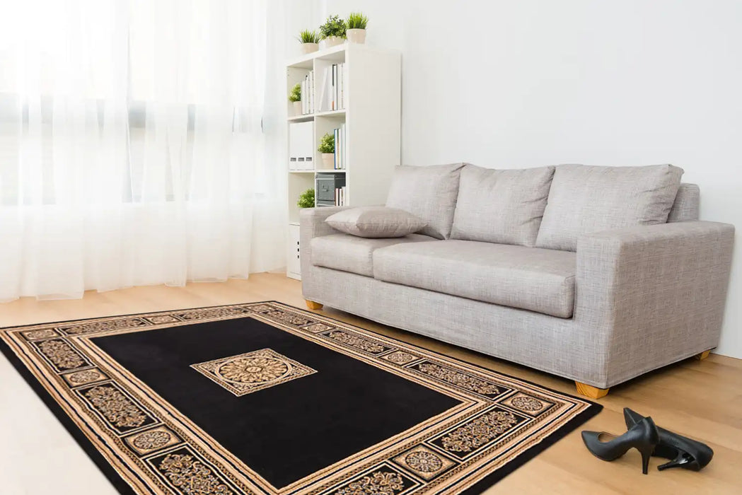 Mastercraft da vinci 057 0801 3333 Black Living Room Rug.