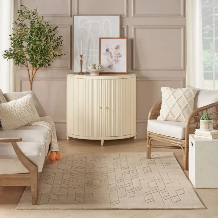 Nourison alessia ale 01 beige Beige Living Room Rug.