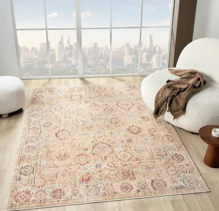 Prestige alia 513a2 beige cream Beige, Ivory Living Room Rug.