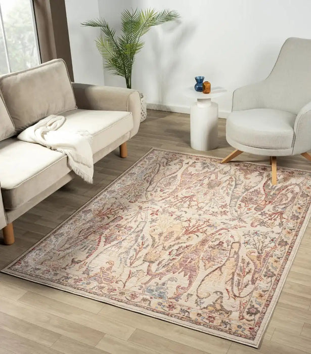 Prestige alia 697gc beige rose Beige, Pink Living Room Rug.