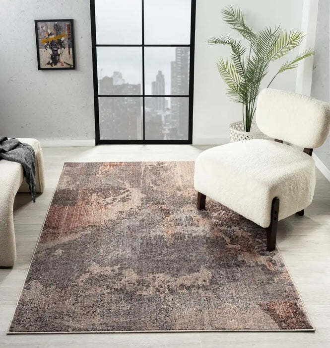 Prestige alia 887aj cream rose Multicoloured, Pink Living Room Rug.