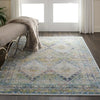 Nourison ankara global anr07 blue green Blue, Green Living Room Moroccan Rug.