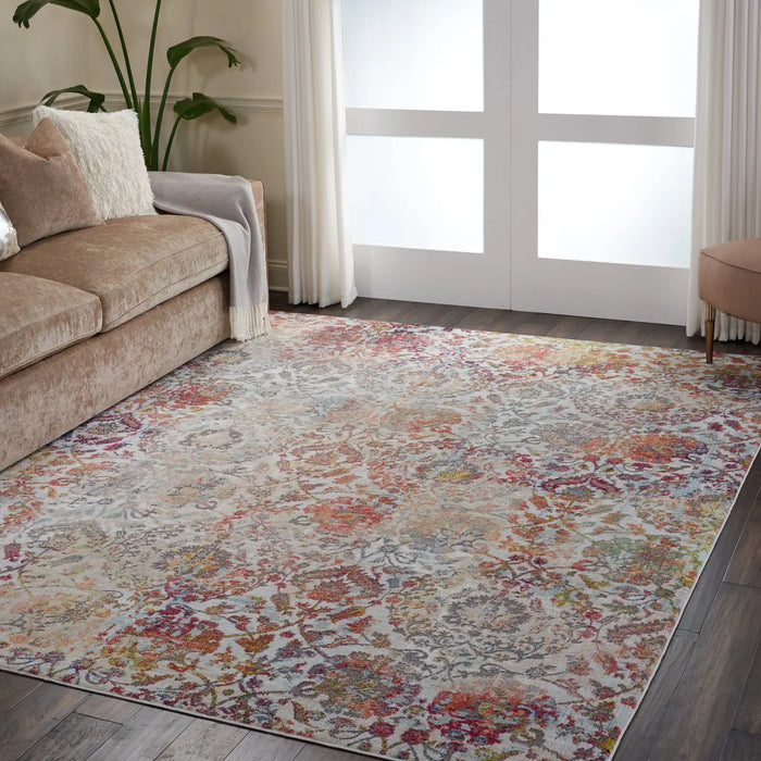Nourison ankara global anr06 ivory orange Ivory, Orange Living Room Moroccan Rug.