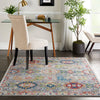Nourison ankara global anr12 grey multi Grey, Multicoloured Living Room Moroccan Rug.